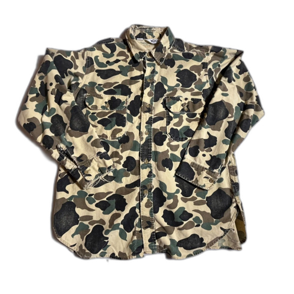 Woolrich Mens Long Sleeve Shirt Heavy Cotton Duck Camo Rugged READ XL Hunting - Picture 1 of 11